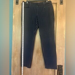 Banana Republic Sloan Navy/White Polka Dot Pants